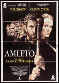 4c059 HAMLET Italian 1p '90 Mel Gibson, Glenn Close, Helena Bonham Carter, William Shakespeare!