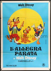 4c074 L'ALLEGRA PARATA DI WALT DISNEY Italian 1p R70s cartoon art of Goofy, Donald Duck & Pluto!