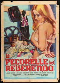 4c083 LUSTFUL VICAR Italian 1p '71 different Iaia art of sexy near-naked girl w/scared man in bed