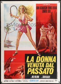 4c128 VENGEANCE OF SHE Italian 1p '68 Hammer fantasy, different art of sexy Olinka Berova w/ whip!