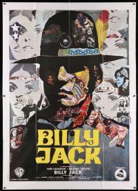 4c141 BILLY JACK Italian 2p '71 Tom Laughlin, best different colorful Ermanno Iaia art!
