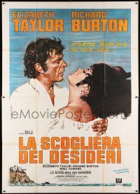 4c143 BOOM Italian 2p '68 different art of Elizabeth Taylor & Richard Burton, Tennessee Williams