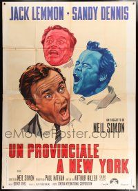 4c201 OUT-OF-TOWNERS Italian 2p '70 great different art of Jack Lemmon, written by Neil Simon!