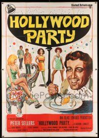 4c202 PARTY Italian 2p '69 different Avelli art of Peter Sellers & sexy girls, Hollywood Party!