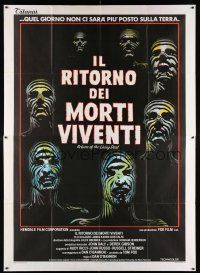 4c207 RETURN OF THE LIVING DEAD Italian 2p '85 wild completely different zombie artwork!