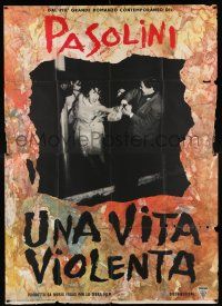 4c221 VIOLENT LIFE Italian 2p '62 Una vita violenta, written by Pier Paolo Pasolini!