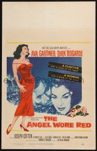 4c242 ANGEL WORE RED WC '60 sexy full-length Ava Gardner, Dirk Bogarde has a price on his head!