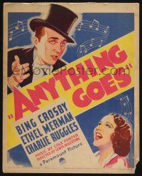 4c244 ANYTHING GOES WC '36 art of Bing Crosby & Ethel Merman singing, songs by Cole Porter!
