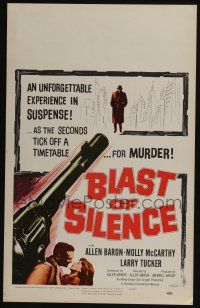 4c258 BLAST OF SILENCE WC '61 cool artwork, hired killer stalks prey with silenced gun!
