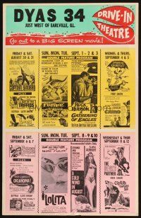 4c297 DYAS 34 drive-in WC '63 Lolita, Day of the Triffids, Oklahoma, Gathering of Eagles & more!