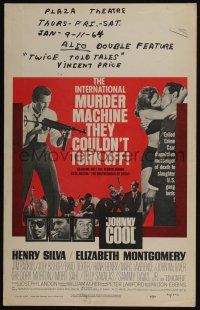 4c348 JOHNNY COOL WC '63 Henry Silva, sexy Bewitched star Elizabeth Montgomery in film noir!