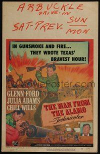 4c360 MAN FROM THE ALAMO WC '53 Budd Boetticher, Glenn Ford was the man they called The Coward!