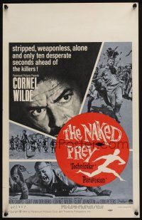 4c378 NAKED PREY WC '65 Cornel Wilde stripped and weaponless in Africa running from killers!
