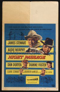 4c381 NIGHT PASSAGE WC '57 no one could stop the showdown between Jimmy Stewart & Audie Murphy!
