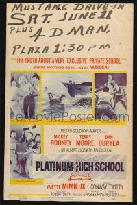 4c397 PLATINUM HIGH SCHOOL WC '60 the inside story of a school where money can buy murder!