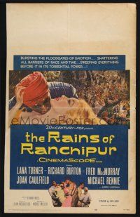 4c401 RAINS OF RANCHIPUR WC '55 Lana Turner, Richard Burton, rains couldn't wash their sin away!