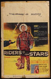 4c410 RIDERS TO THE STARS WC '54 William Lundigan has broken into outer space w/gravity zero!