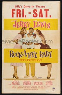 4c415 ROCK-A-BYE BABY WC '58 Jerry Lewis with Marilyn Maxwell, Connie Stevens, and triplets!