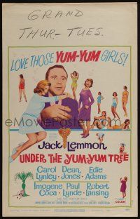 4c471 UNDER THE YUM-YUM TREE WC '63 Jack Lemmon romances Carol Lynley & many sexy girls!