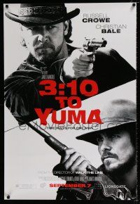 4d016 3:10 TO YUMA teaser DS 1sh '07 cowboys Russell Crowe & Christian Bale, cool design!