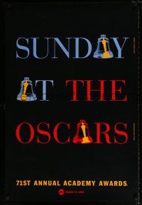 4d003 71ST ANNUAL ACADEMY AWARDS 1sh '99 Sunday at the Oscars, cool ringing bell design!