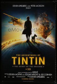 4d033 ADVENTURES OF TINTIN int'l teaser DS 1sh '11 Steven Spielberg's version of the Belgian comic!
