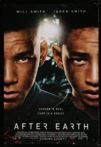 4d035 AFTER EARTH faces style int'l advance DS 1sh '13 image of Will Smith & son Jaden Smith!