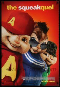 4d045 ALVIN & THE CHIPMUNKS: THE SQUEAKQUEL style C advance DS 1sh '09 great image of furry cast!