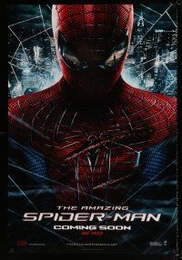 4d046 AMAZING SPIDER-MAN int'l teaser DS 1sh '12 Andrew Garfield in title role over city!
