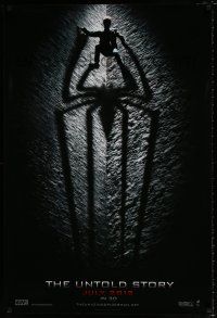 4d047 AMAZING SPIDER-MAN int'l teaser DS 1sh '12 shadowy image of Andrew Garfield climbing wall!