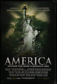 4d050 AMERICA: IMAGINE THE WORLD WITHOUT HER advance DS 1sh '14 Statue of Liberty crumbling!