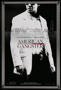 4d052 AMERICAN GANGSTER teaser 1sh '07 close-up of Russell Crowe, Ridley Scott directed!