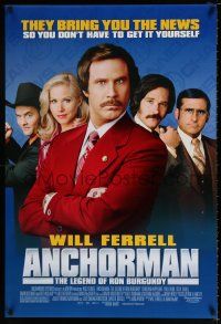 4d055 ANCHORMAN DS 1sh '04 The Legend of Ron Burgundy, image of newscaster Will Ferrell!