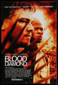 4d106 BLOOD DIAMOND advance DS 1sh '06 Edward Zwick directed, Leonardo DiCaprio & Djimon Hounsou!