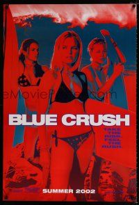 4d111 BLUE CRUSH red style teaser 1sh '02 Michelle Rodriguez, sexy Kate Bosworth in bikini!