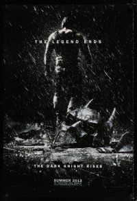 4d180 DARK KNIGHT RISES teaser DS 1sh '12 Tom Hardy as Bane, cool image of broken mask in the rain!