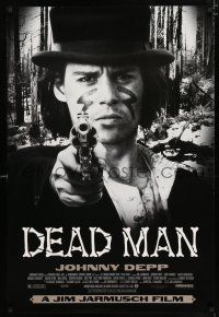 4d190 DEAD MAN 1sh '96 great image of Johnny Depp pointing gun, Jim Jarmusch's mystic western!