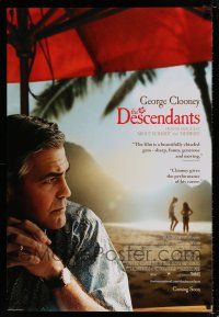 4d194 DESCENDANTS style A int'l advance DS 1sh '11 cool image of George Clooney on beach!