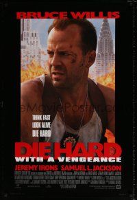 4d212 DIE HARD WITH A VENGEANCE style B DS 1sh '95 Bruce Willis, Jeremy Irons, Samuel L. Jackson