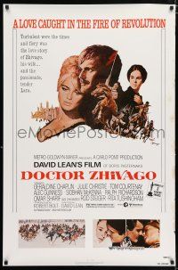 4d214 DOCTOR ZHIVAGO 1sh R80 Omar Sharif, Julie Christie, David Lean English epic, Terpning art!