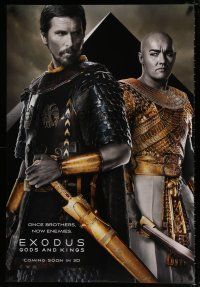 4d244 EXODUS: GODS & KINGS style D int'l teaser DS 1sh '14 Christian Bale as Moses, Joel Edgerton!
