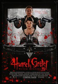4d323 HANSEL & GRETEL WITCH HUNTERS int'l advance DS 1sh '13 Jeremy Renner & sexy Gemma Arterton!