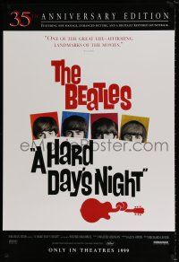 4d324 HARD DAY'S NIGHT advance 1sh R99 great image of The Beatles, rock & roll classic!