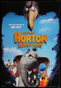4d347 HORTON HEARS A WHO! style B int'l DS 1sh '08 cartoon from the book by Dr. Seuss!