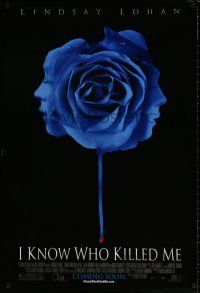 4d364 I KNOW WHO KILLED ME advance 1sh '07 Lindsay Lohan, cool image of blue rose!