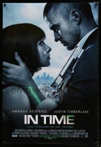 4d369 IN TIME style D int'l advance DS 1sh '11 Justin Timberlake, Amanda Seyfried, cool sci-fi!