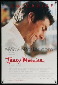 4d415 JERRY MAGUIRE advance DS 1sh '96 close up of Tom Cruise, directed by Cameron Crowe!