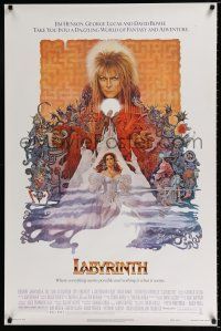 4d434 LABYRINTH 1sh '86 Jim Henson, art of David Bowie & Jennifer Connelly by Ted CoConis!