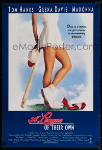 4d440 LEAGUE OF THEIR OWN int'l DS 1sh '92 Tom Hanks, Madonna, Geena Davis, women's baseball!