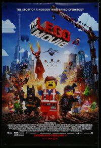 4d444 LEGO MOVIE advance DS 1sh '14 the story of a nobody who saved everybody!